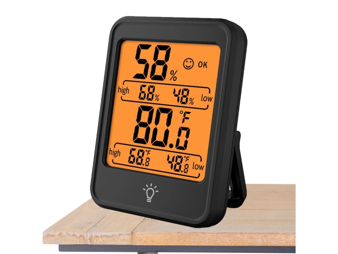 2026-linjou Termômetro De Temperatura E Umidade Interna, Monitor Digital Para Lar, Bebês E Plantas (preto)