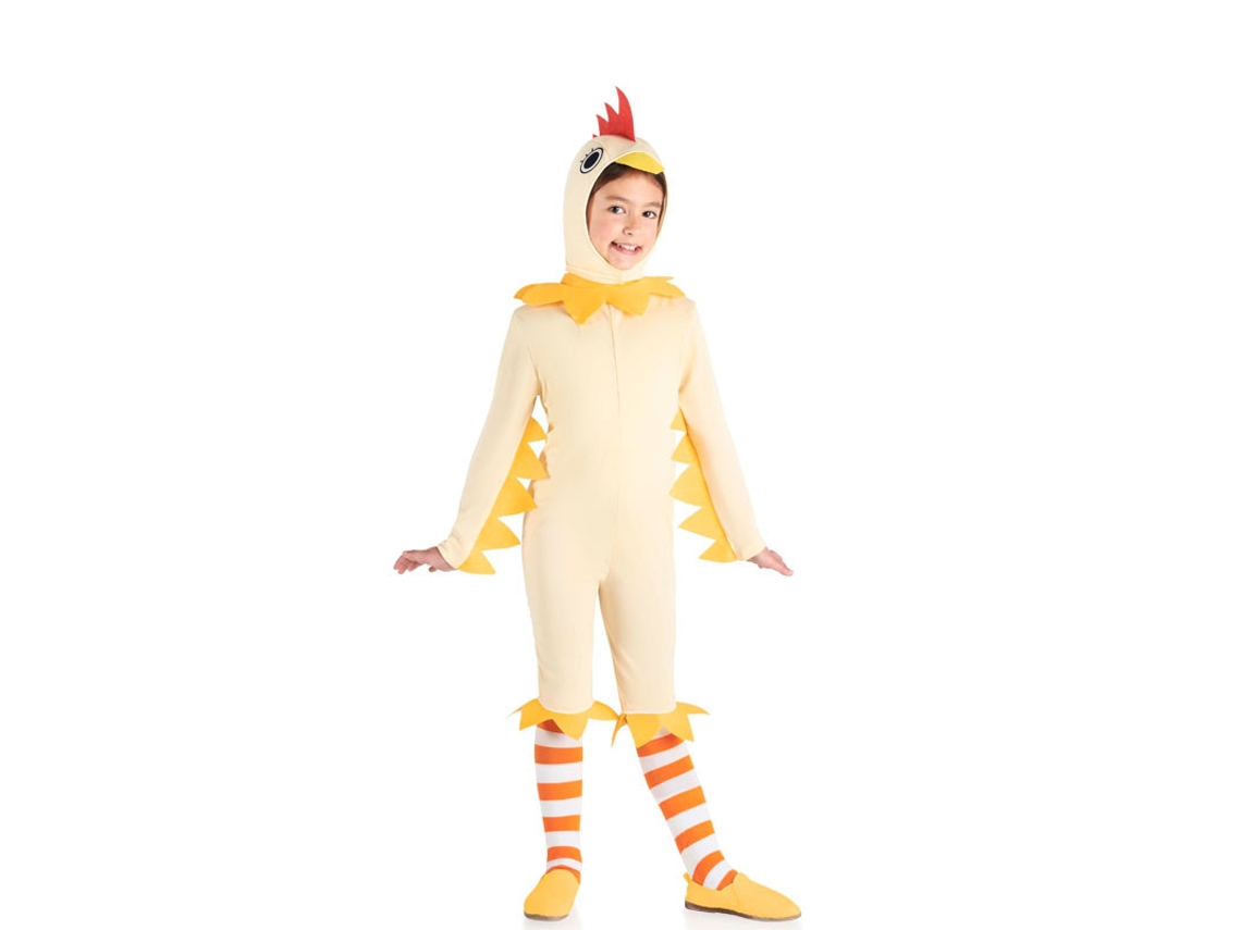 Fato de galinha branca e amarela para menina