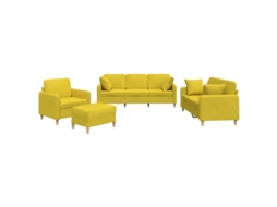 Sofa Set, Sofa Sets Vidaxl Amarelo Tecido (n/a)