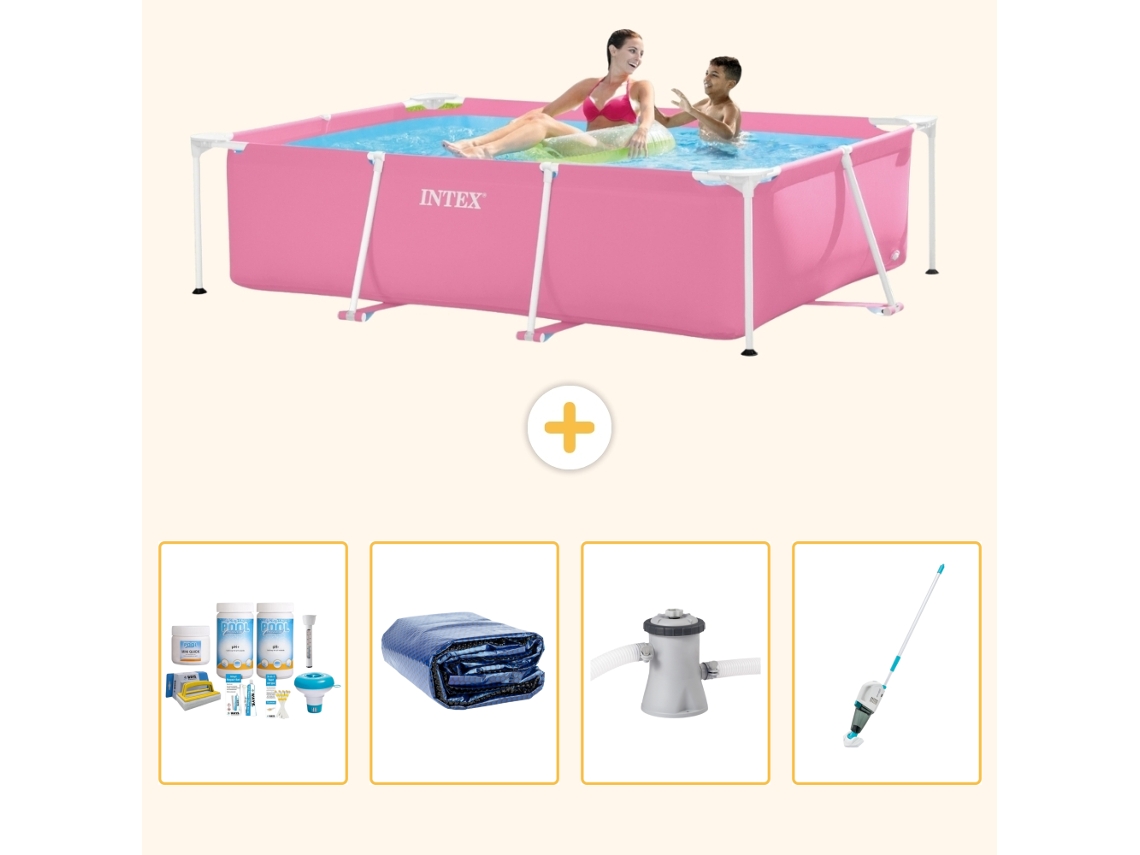 Intex Piscina Com Estrutura Retangular - 220x150x60 Cm - 7-peças S165