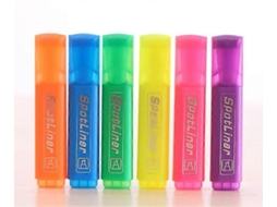 Pacote Com 6 Marcadores Fluorescentes Vibrantes Com Ponta Chanfrada Para Marcação Clara. Olysi Shop