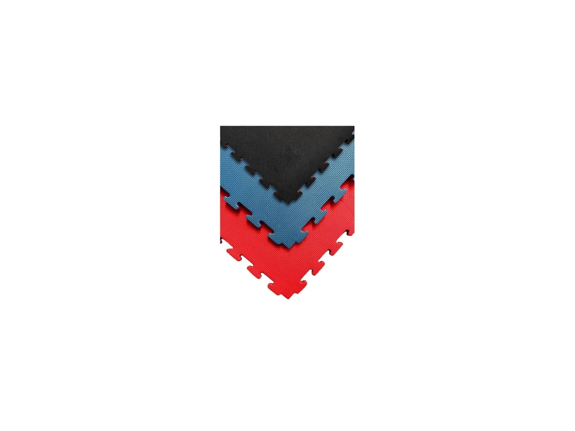 1x1m| Esterilla Reversible Antideslizante | Suelo Para Gimnasios Y Judo | Con Bordes Rojo Y Azul Espesor: 20mm