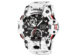 Relógio Masculino Cronógrafo Esportivo Multifuncional Luminoso e Resistente À Água com Estampa Camuflada Moderna MDUG (camuflado Branco)