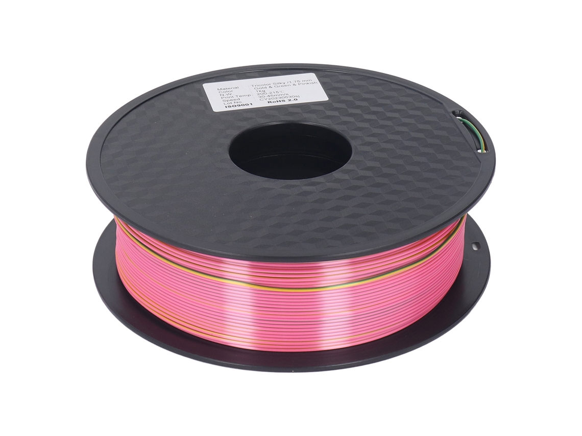 Filamento Pla Para Impressora 3d 1.75mm Verde Ouro Magenta Bobinado Ordenado Consumível 3d
