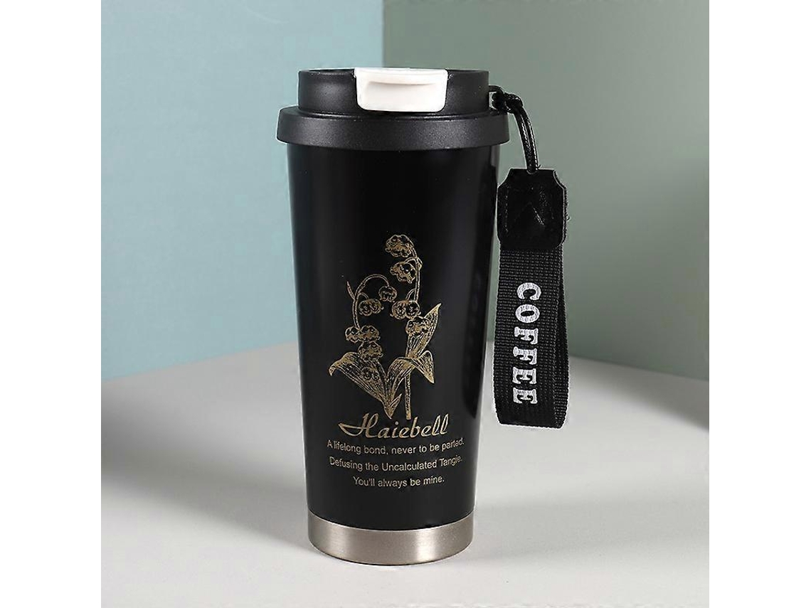 Caneca De Aço Inoxidável Com Canudo: Garrafa De Água Portátil Para Duas Bebidas, Ideal Para Café.