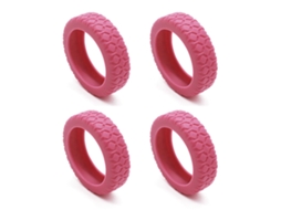 Capas Protetoras Silenciosas de Silicone para Rodas Malas Bordo com 8 Giratórias, Rosa, Pacote com 4 Unidades BRILVIBERA