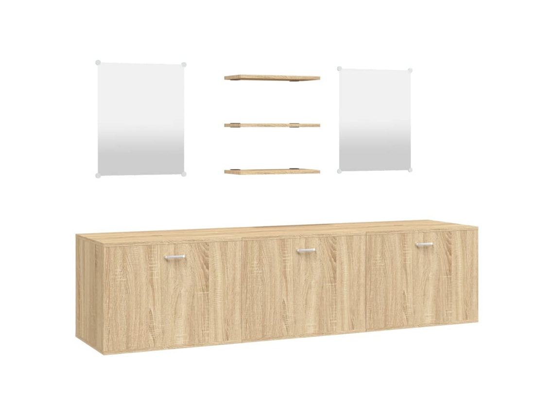 Conjunto de 2 Móveis para Casa de Banho, Madeira Carvalho MAISON EXCLUSIVE