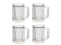 Conjunto de 4 Canecas de Cerveja Congeladas com Parede Dupla em Gel para Freezer, Gelo AQUAFORGE