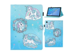 Capa para Samsung Galaxy Tab A9, capa tipo carteira em couro sintético com costura acolchoada e compartimentos para cartões, com estampa de cavalo Hengrongshen