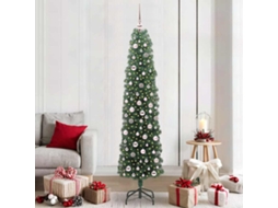 Vidaxl Árvore De Natal Artificial Verde 210 Cm Pvc E Aço E Plástico