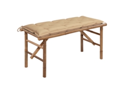 Banco de jardim VIDAXL Bege Bambu (118x38x45 cm)