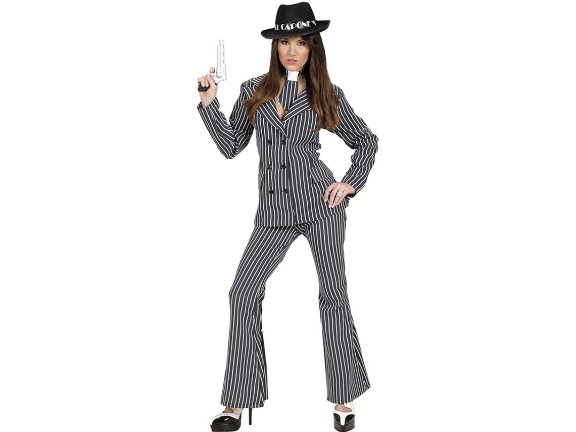 Fato de gangster em fato elegante para mulher