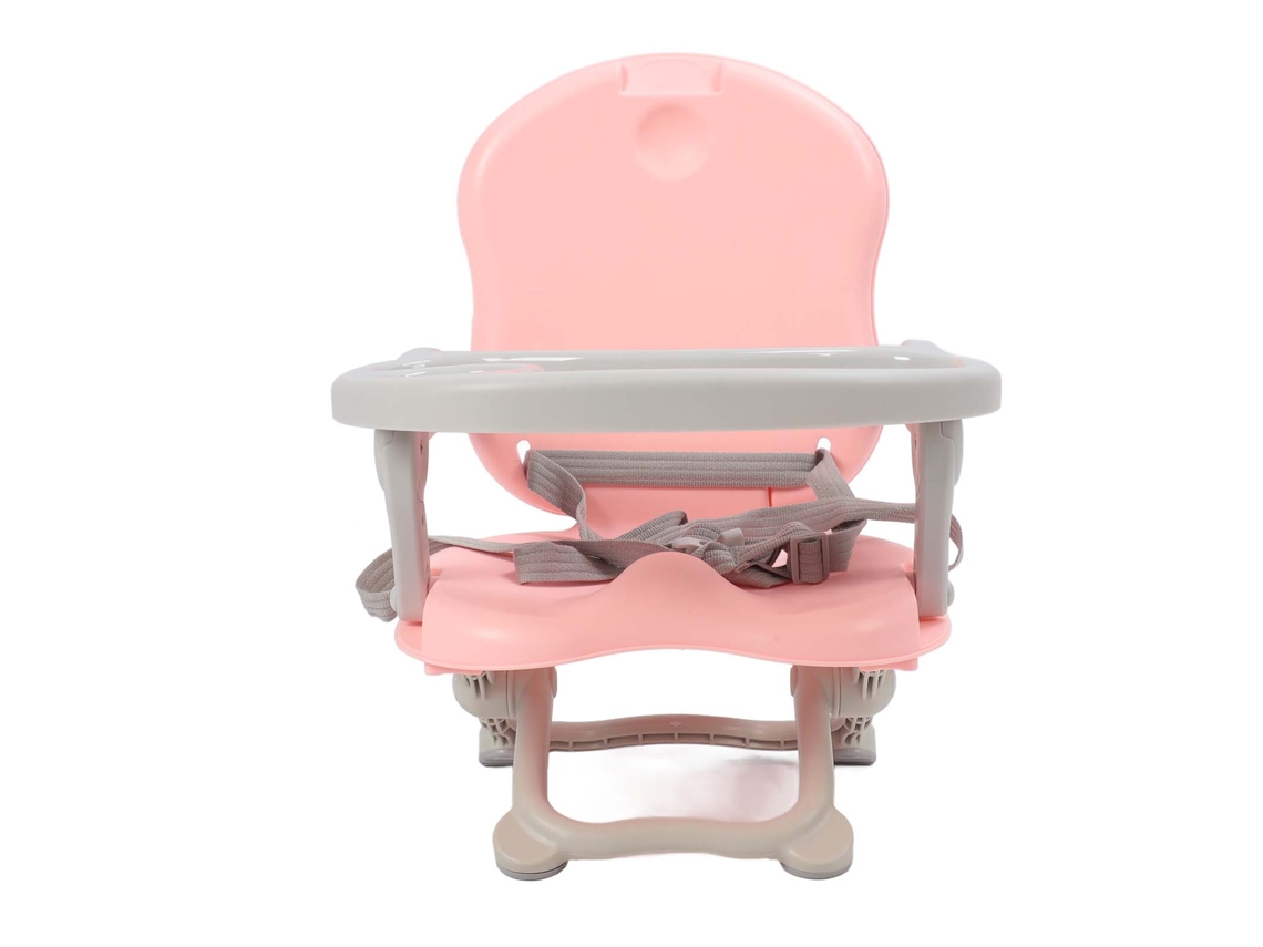 Mali cadeira de Jantar Plegável para Bebê com Prato Removível Ajustável Rosa Portátil