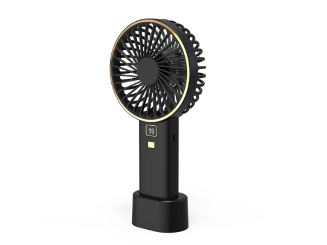 Mini Ventilador Portátil de Mão 6000Mah Usb Sc-01 Preto com Display de Bateria 225X106X45Mm TUSERXLN