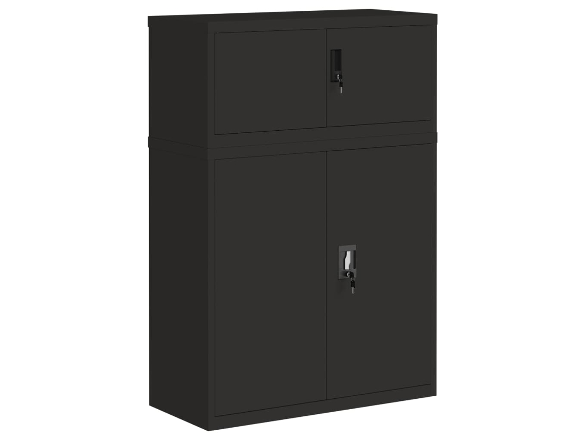 File Cabinet, File Cabinets Vidaxl Preto Aço (90 X 40 X 130 Cm)