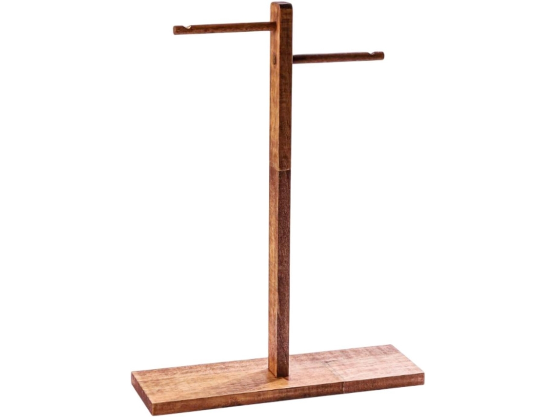 Support De Casque De Jeu Pour Bureau, Support En Bois, Fixation Double Rangée, Couleur Noyer