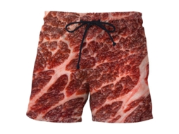 Bermudas Casuais Masculinas Com Estampa 3d De Comida, Alças Largas, Confortáveis E Respiráveis, Ideal Para Verão Vermelho