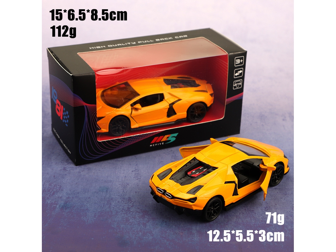 Carrinho de Fricção em Liga Metálica, Escala 1/36, Realista, Brinquedo Infantil. MDUG