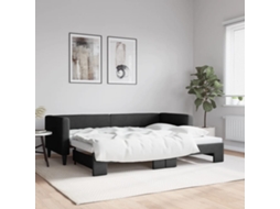 Vidaxl Sofá-cama Com Gavetão 80x200 Cm Tecido Preto