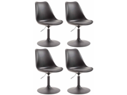 Conjunto de 4 cadeiras de jantar em plástico Maverick preto/preto CLP