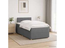 Vidaxl Cama Box Spring Com Colchão Cinzento-escuro 120 X 190 Cm Tecido