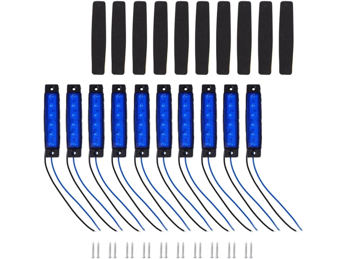Conjunto De 12 Luzes Laterais De Led - Para Uso Prático E Funcional