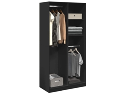 Vidaxl Roupeiro 100x50x200 Cm Contraplacado Preto