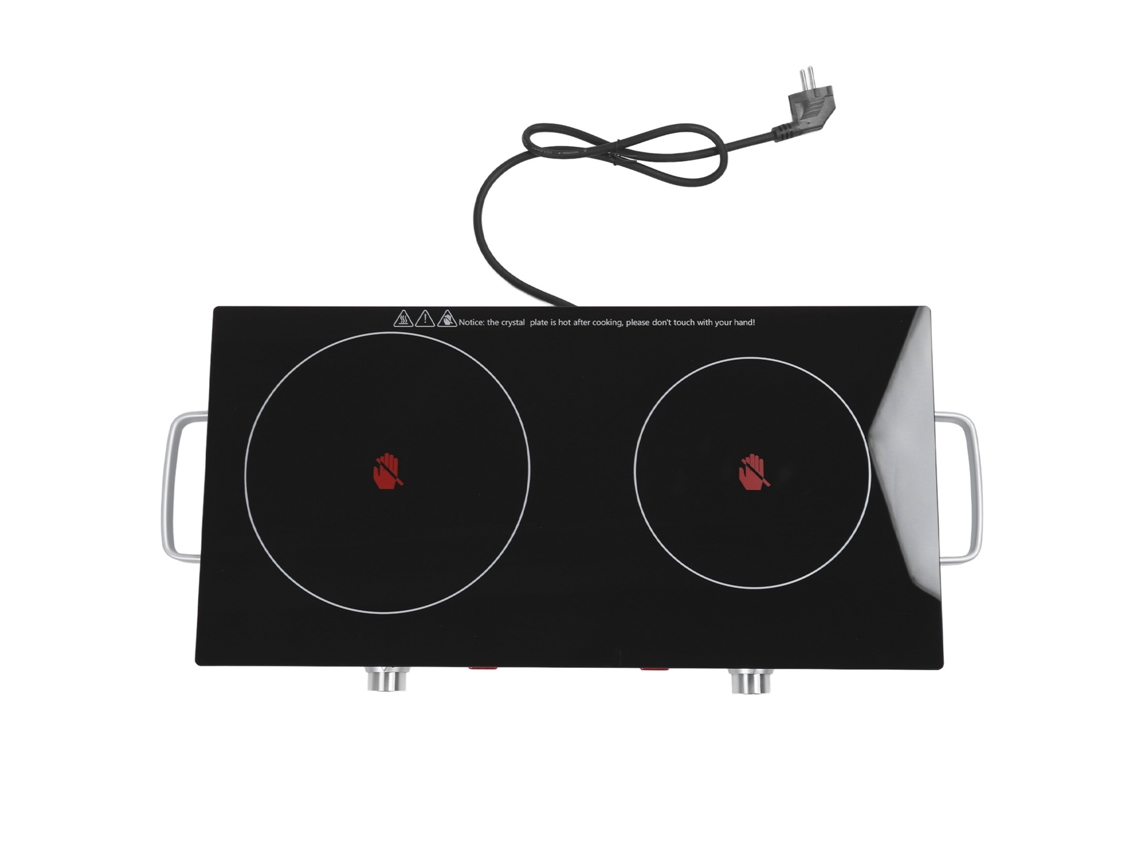 Laxiscreed Fogão Elétrico De Mesa Com Dois Queimadores Em Cerâmica Para Cozinha