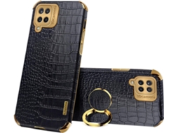 Capa Anel Titular Plutônio para Samsung Galaxy A12 HONGWE. Magnética Preto