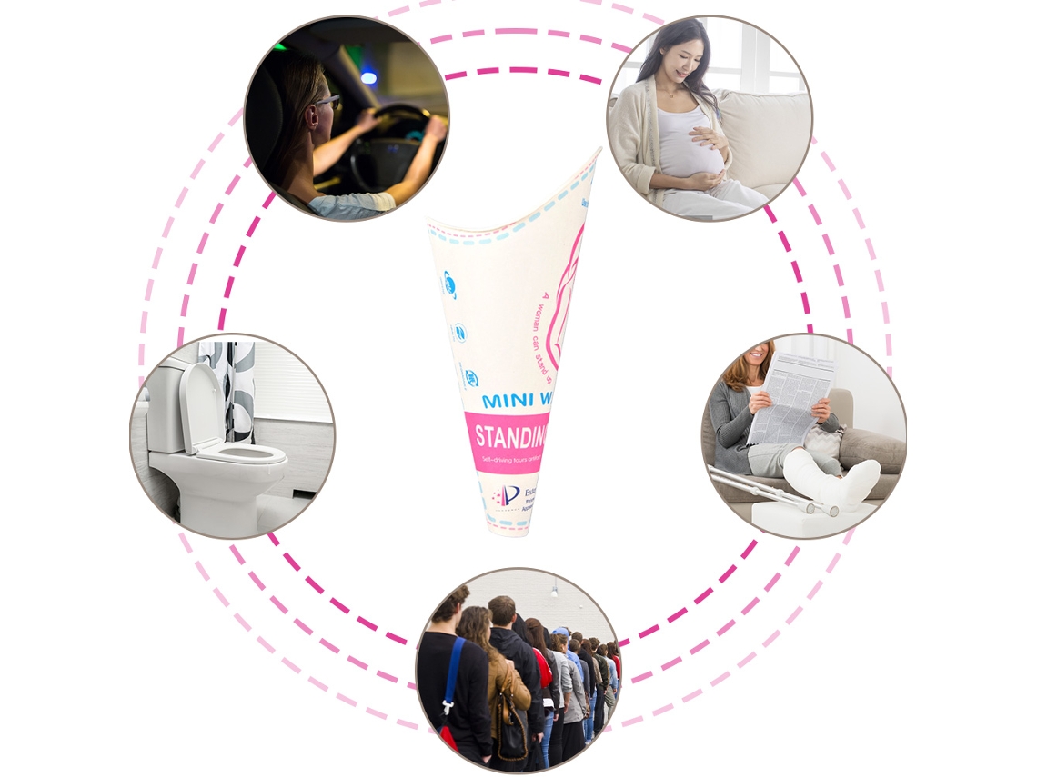 12pcs Funil Urinário Feminino Portátil Descartável
