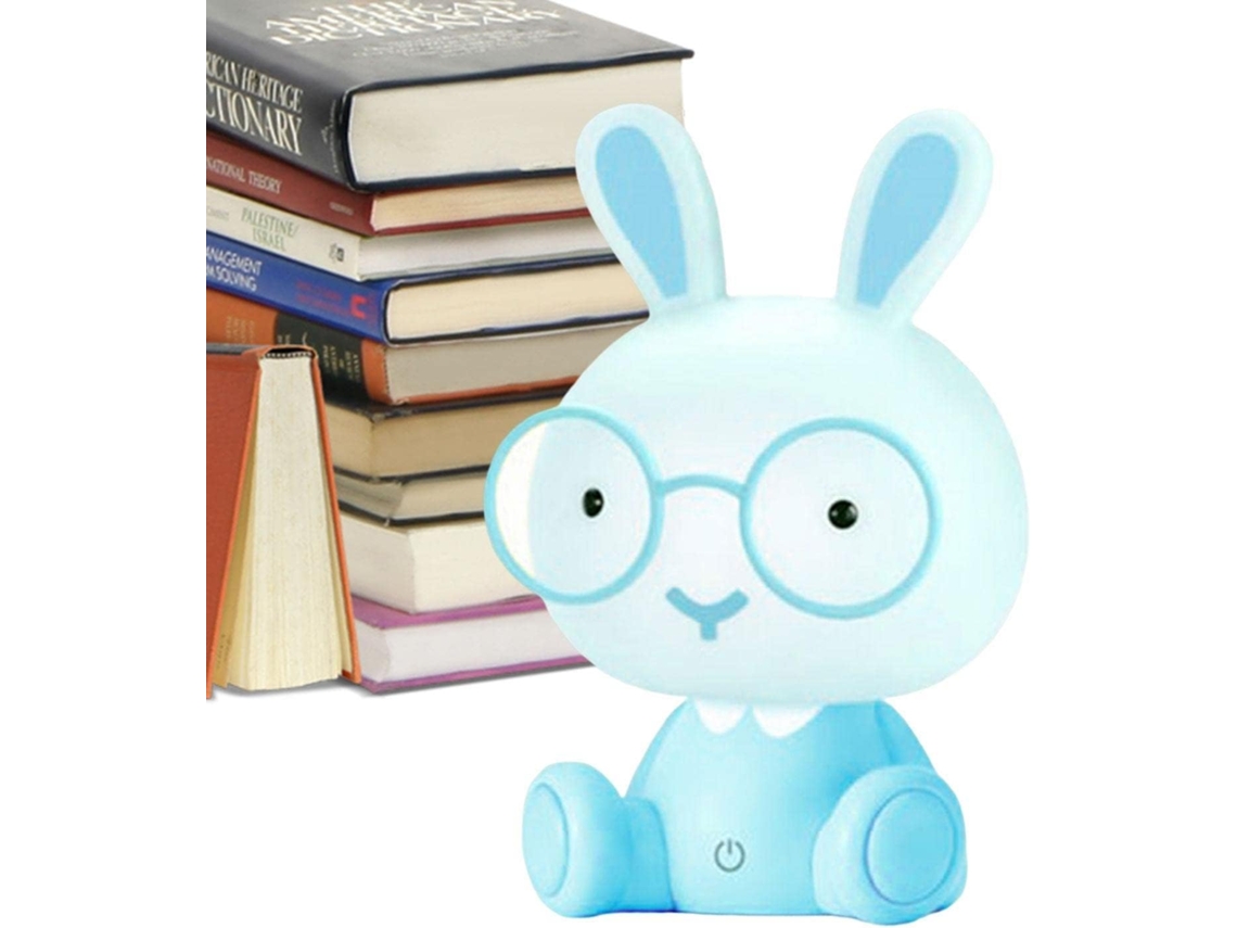 Luminária Noturna Coelho Gimocool, Abajur De Coelho Óculos Para Meninas, Abajur De Mesa Para Quarto Infantil, Abajur De
