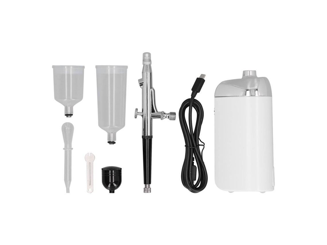 Kit De Aerógrafo Sem Fio Recarregável Usb Portátil Mini Para Decoração De Bolo E Manicure Branco