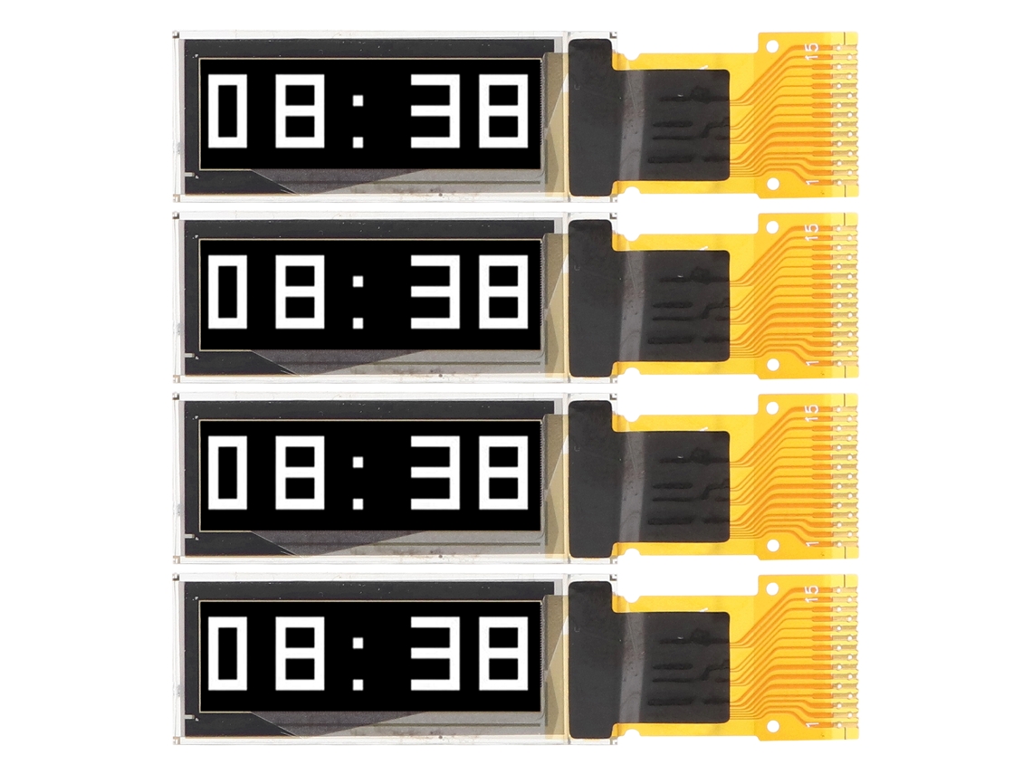 4 Pcs Módulo de Tela Oled 0.91 Polegadas Interface Spi 15pin Branco