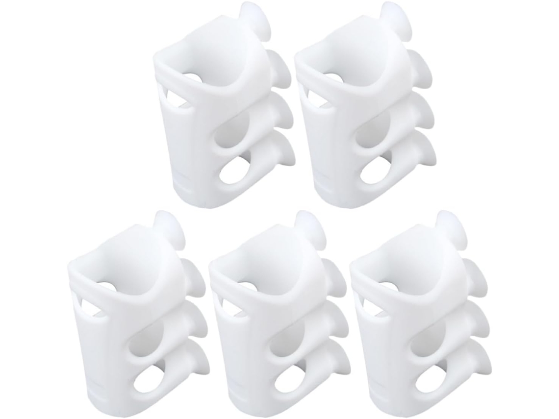 Conjunto de 5 suportes de parede multiuso em silicone para mangueiras de água e chuveirinhos macho, sem necessidade de...