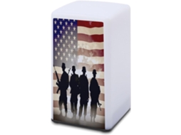 Luminária De Mesa A Bateria Com Estampa Das Forças Armadas Americanas, Ideal Para Leitura Em Escritórios E Quartos, Além