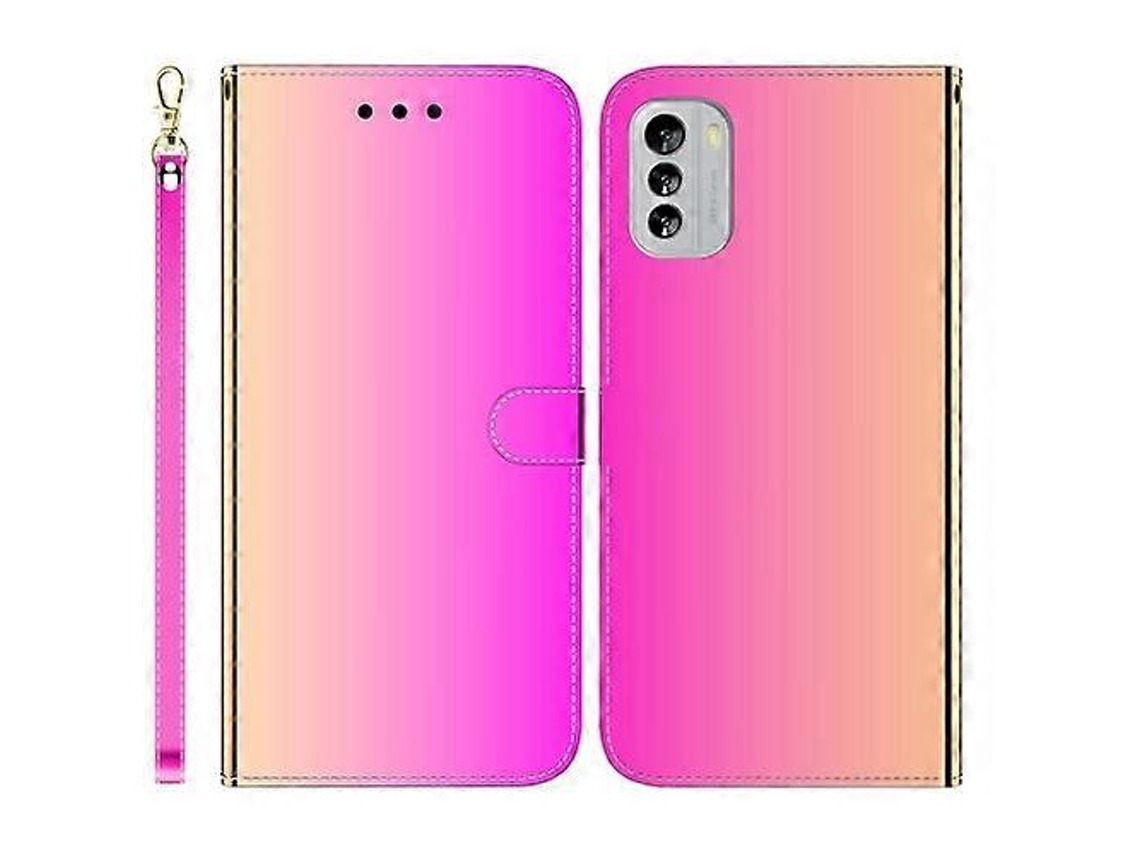 Capa De Celular Flip De Couro Com Superfície Espelhada Imitação Para Nokia G60