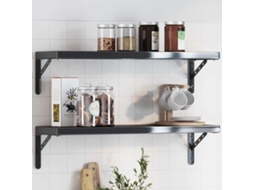 Vidaxl Suportes Prateleira 4pcs 23,5x2,5x15,5 Cm Aço Inoxidável Preto
