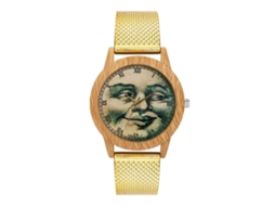 Relógio Feminino Masculino Casual Pulseira Mesh Quartzo Analógico Ouro