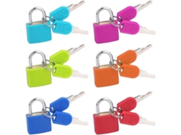 Mini Cadeado Com Chave, Conjunto De 6 Unidades Multicoloridas, Pequenos Cadeados Para Mala, Agenda, Bolsa De Viagem E Armário