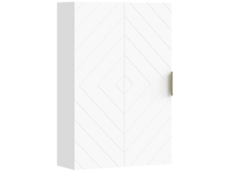 Gabinete Banheiro De Parede Moderno Com 1 Puxador De Aço E Prateleiras Ajustáveis 40x15x60 Cm Branco