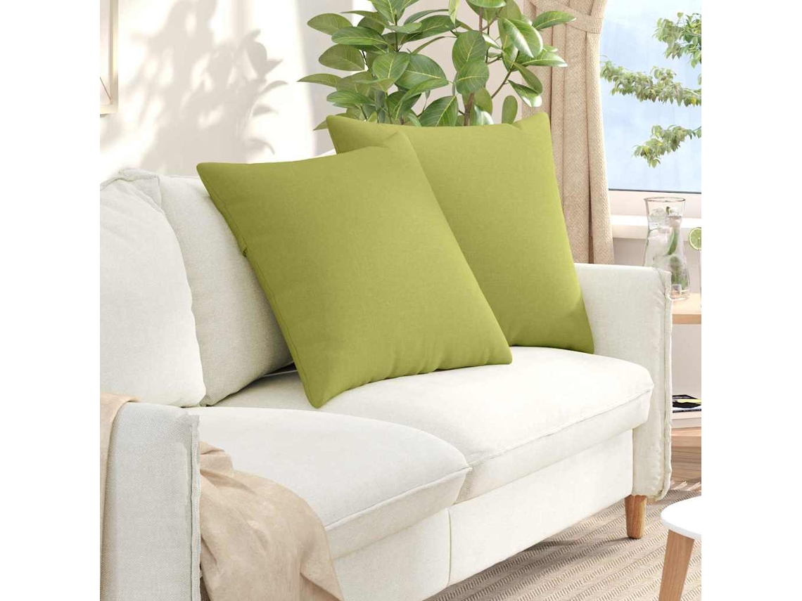 Vidaxl Travesseiros De Sofá 2 Unid. Tecido Verde Claro 60 X 60 Cm