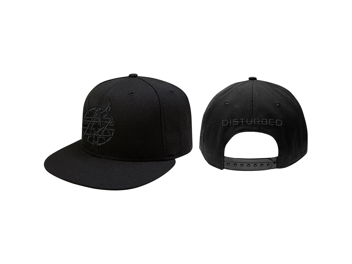 Boné Snapback com Ícone & Logo Disturbed Preto ROCK OFF