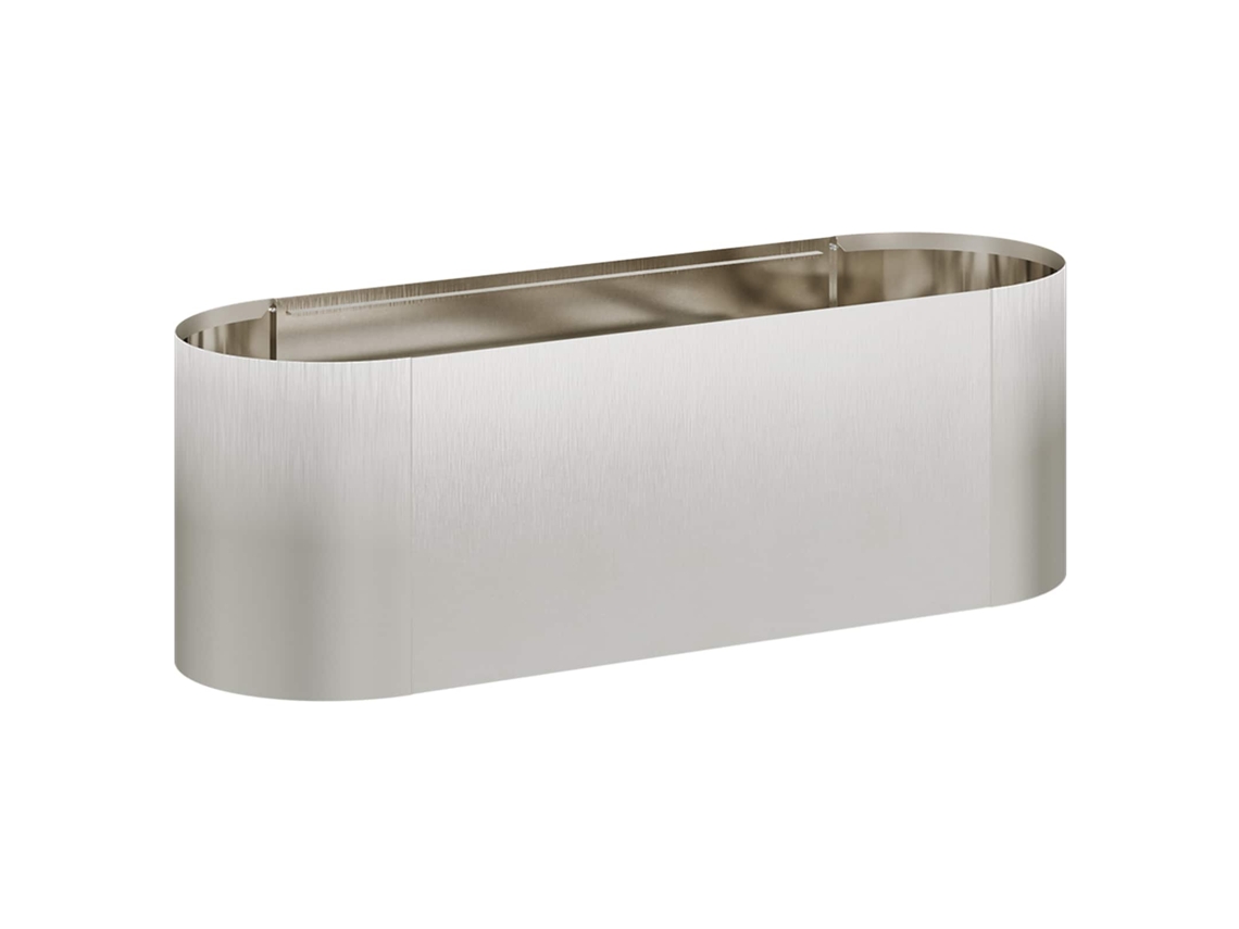Conjunto 1 Vaso De Jardim Vidaxl Prateado Metal (120 X 40 X 40 Cm)