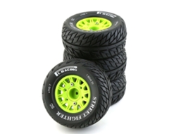 Conjunto 4 Pneus Rodas Pretos Encaixe Hexagonal 12mm para Off road Pista Curta 144010 124019 144001 Carros Rc 1/10 1/12 1/14 Peças MDUG