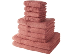 Conjunto Today com 4 Toalhas de Rosto 30x50 Cm+ 4 Toalhas de Banho 50x100 Cm+ 2 Toalhas de Banho 70x130 Cm, 100% Algodão Terracota BRILVIBERA
