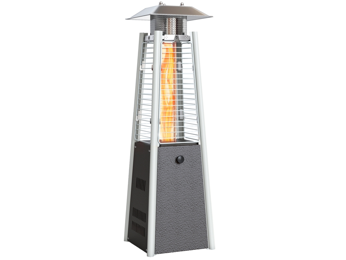 Aquecedor Gás Butano 3kw Exterior Temperatura Ajustável Ignição Prata Bronze