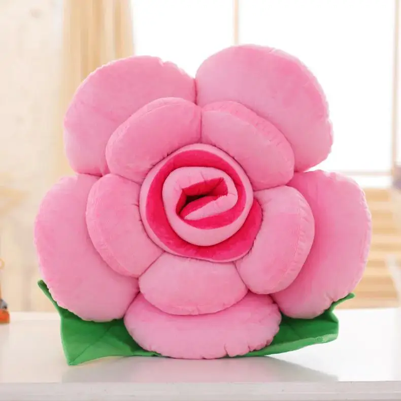 Almofada de Sofá Grande em Pelúcia em Formato de Rosa, Almofada Decorativa Floral MDUG (rosa, 30 Cm)