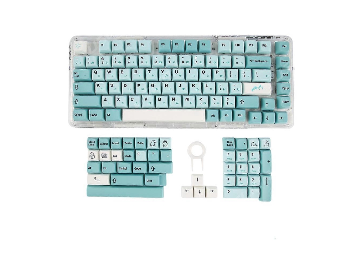 Teclado Com Teclas Azul Gelo, Interruptor Mecânico Japonês De 126 Teclas, Estojo, Teclados E Teclados Numéricos Everley891