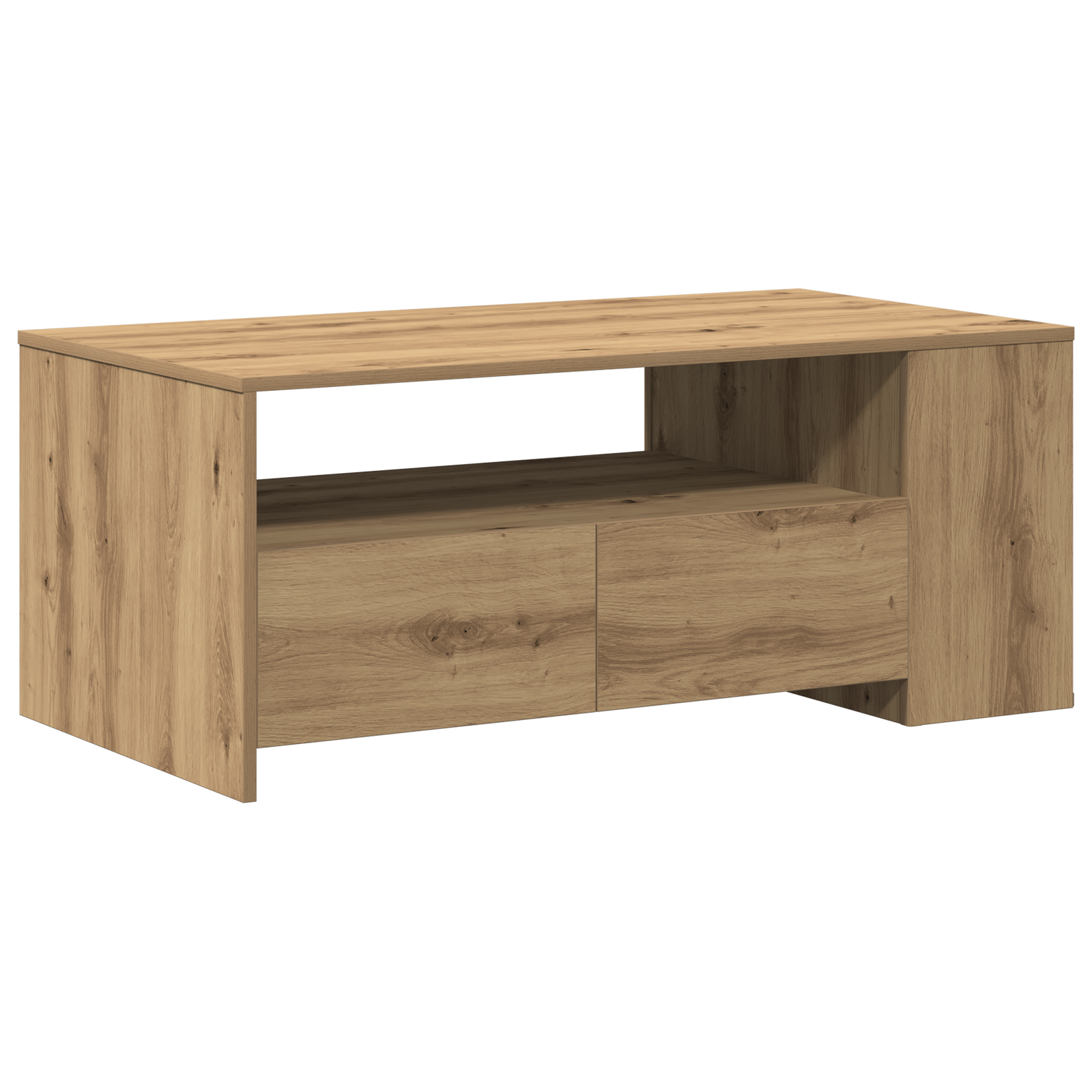Conjunto 1 Mesa De Café Moderna Vidaxl Castanho Derivados De Madeira (102 X 55 X 43,5 Cm)