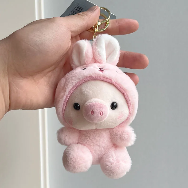 Chaveiro de Pelúcia de Porco Fofo MDUG (rosa)